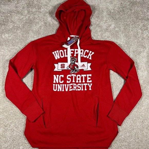 Adidas‎ Womens Size S Red NC State University Wolfpack NCAA Pullover Hoodie NWT - Picture 1 of 8